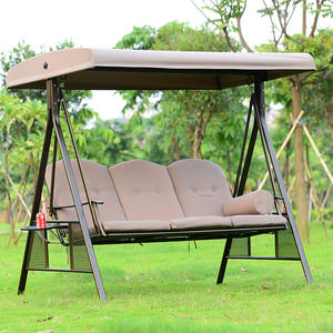 Dondolo da Giardino Moderno e Semplice per Esterni, Balcone, Terrazza, in Ferro Battuto e Alluminio, con Pannello Solare, Divano a Tre Posti, Amaca a Dondolo - Product Image 6