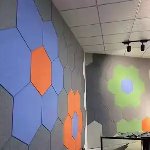 Painel acústico 3d diy colorido de poliéster à prova de som para isolamento