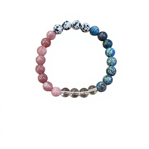 Beaded <b>Bracelet</b> Natural Stone Multicolor <b>Ball</b> Shape Bohemia Style Unisex Gift Jewelry 8mm - Product Image 3