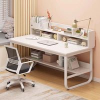 Bureau d'ordinateur en bois avec étagère, table de travail et d'étude écologique pour la maison ou le bureau, design moderne et simple