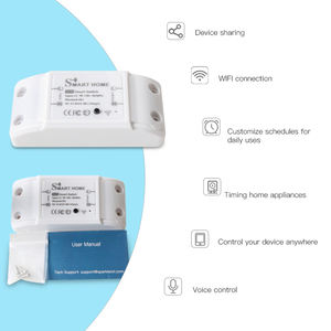 TUYA Smart Home Wifi Switch Télécommande sans fil Interrupteur de minuterie de lumière Modules de bricolage via <span class=keywords><strong>Ewelink</strong></span> APP Fonctionne avec Alexa - Product Image 3