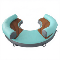 Équipement de jeu aquatique d'été Chaise flottante gonflable Chaise de hangout Plate-forme de bain avec Eva Teak