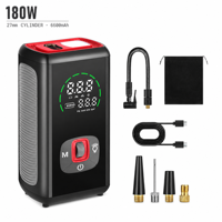 Gonfleur de pneus portable en ABS, pompe à air 150 psi avec lumière LED et batterie externe pour voiture, SUV, moto, vélo électrique