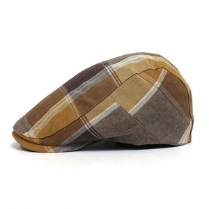 Cotton Casual Fashion British Ivy Hat Autumn and <b>Winter</b> Retro Color Blocking Newsboy <b>Cap</b> for Unisex Sports Beach - Product Image 4