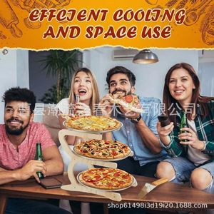 Wooden pizza baking <b>pan</b> multi-tier storage rack, kitchen countertop tray rack, dessert and bread rack, restaurant pizza <b>pan</b> - Product Image 5