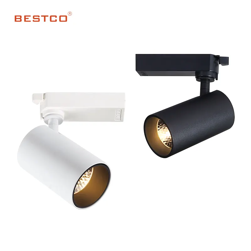 Refletores LED montados em superfície embutidos 3 fios 15W 30W 40W Cob Track Rail Spot Light