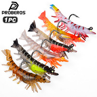 NOUVEAU MAJOR Leurre souple de simulation de gros crevettes 7cm 9.8g, lesté au plomb, multi-articulé, 6 couleurs avec hameçons