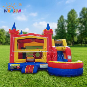 บ้านลมเป่าลม WINSUN Castle พร้อมสไลเดอร์และป้อมสีฟ้า อุปกรณ์สนามเด็กเล่นสำหรับงานปาร์ตี้เด็ก สำหรับใช้งานกลางแจ้ง - Product Image 1