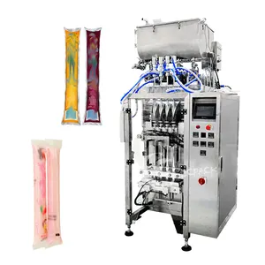 Automatic 4 /6 Lane Stick Sachet Liquid Juice Ice Lolly Candy Popsicle Ice Pop Packing Machine