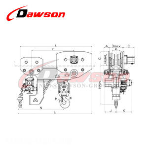 DAWSON DS-JMD 3 tonnes-20 tonnes palan pneumatique marche, palan pneumatique à faible dégagement d'<span class=keywords><strong>air</strong></span> - Product Image 5