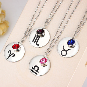 Collana con Pietra Portafortuna dei 12 Segni Zodiacali, <span class=keywords><strong>Regalo</strong></span> di Compleanno per Ragazze - Product Image 3