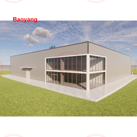 Bâtiment moderne en structure acier pour élevage de poulets avec surface galvanisée, poulailler en acier léger certifié ISO9001:2008 et CE