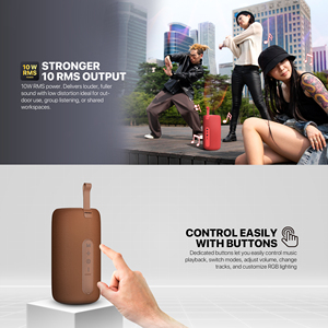 Enceinte sans fil FANTECH BS158 RMS, TWS, basses profondes, haut-parleur 57 mm, connectivité 3 voies, BT, carte TF, USB, lumière RVB, enceinte portable - Product Image 5