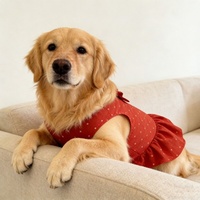 Vêtements pour chiens de compagnie, robe décontractée à pois rouges avec nœud, super mignonne et élégante, pour Golden Retrievers, Samoyeds, grands chiens