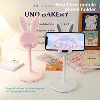 Support de bureau universel réglable et télescopique pour téléphone et tablette, motif lapin de dessin animé mignon