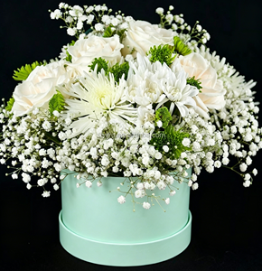 Boîte en carton rigide Tiffa-ny bleue ronde élégante et écologique de qualité supérieure pour les cadeaux de mariage et les cadeaux de fête - Product Image 2