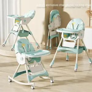 6 In 1 katlanabilir taşınabilir yüksek yemek bebek çocuklar mama sandalyesi yemek ayarlanabilir yüksek bebek sandalyesi