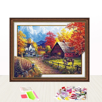 Nouvelle Offre 2026 : Kit de Peinture Diamant 5D DIY sur Cadre, Toile Tendue 16x20 Pouces, Perles Complètes