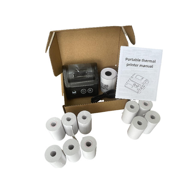 Mini Scanner Handheld Invoice Wireless Blue Tooth Portable Thermal Shipping Printer Supplied with 11 rolls of invoice paper
