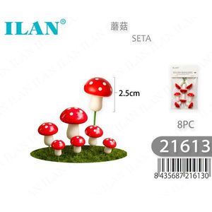 Set di Funghi Artificiali Ilan 2,5 Cm 8 Pezzi per Decorazione - Product Image 1