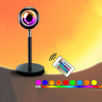 Lampe d'ambiance de bureau moderne RVB 16 couleurs télécommande coucher de soleil lever de soleil lampe de table décoration de chambre led coucher de soleil