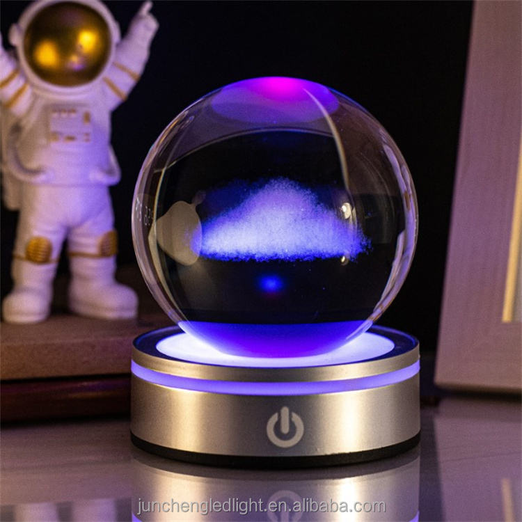3D光る惑星クラゲイルカクジラクリスタルボールナイトライトUSB電源の
