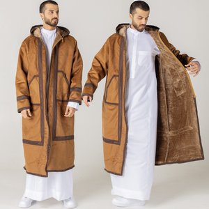 Áo khoác Farwa mùa đông có mũ trùm đầu kiểu Ả Rập chất lượng cao, sản xuất theo đơn đặt hàng (OEM) dành cho nam - Product Image 1