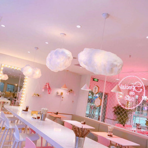 Dimmable LED Chandelier đám mây Đèn Sáng Tạo PVC & lụa chất liệu cho phòng khách dễ dàng treo cài đặt - Product Image 4