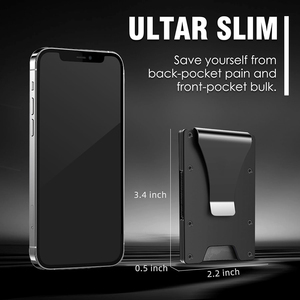 <b>RFID</b> <b>Blocking</b> Metal Card <b>Wallet</b> with Money Clip Lightweight Aluminum Alloy Card Holder - Product Image 6
