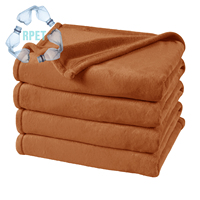 Couverture en polaire RPET certifiée GRS 100 % PET recyclé, couleur unie, durable, pour la décoration intérieure, cadeau promotionnel