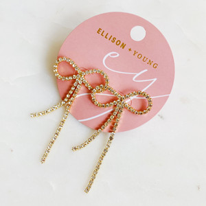 Adorabili Orecchini con Fiocco Luccicante - Product Image 1