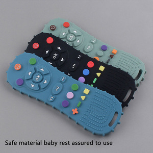 Baby Silicone Teether <b>Remote</b> <b>Control</b> Shape BPA Free Food Grade Chewing Toy 0-24 Months Blue Green Black - Product Image 5
