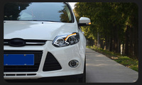Conjunto de Faros Delanteros LED con Luces de Circulación Diurna y Señales de Giro, Accesorios para Automóviles, Repuesto para Ford Focus 3 2012-2014