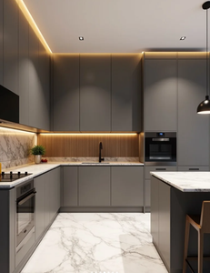 Juego de Gabinetes de <span class=keywords><strong>Cocina</strong></span> Modulares Completos de Acero Inoxidable 304 de Diseño Industrial Moderno Personalizado de Fábrica, <span class=keywords><strong>Electrodomésticos</strong></span> Inteligentes Ecológicos - Product Image 3