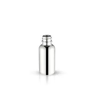 Advantrio包装卸売1オンスボストンラウンドガラスボトル電気メッキ真空金属化エッセンシャルオイル液体ガラスボトル