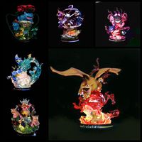 Collection de figurines d'anime lumineuses LED de la série Pokemonedr Evolution, Charizard, Gengar, Mewtwo, statue de collection, modèle en PVC, jouet