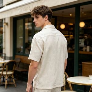 Camisa Casual de Verano para Hombre, de Lino/Algodón Transpirable de Secado Rápido, con Estampado Floral, Corte Clásico, Manga Corta - Product Image 2