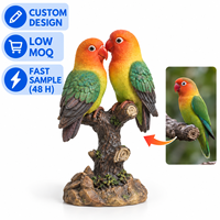 Figurine d'oiseau en résine personnalisée, statue de couple d'oiseaux amoureux, ornement romantique, cadeau de mariage, décoration de la maison, figurine en polyrésine à collectionner