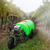Chariot à main agricole HARYST 160L, pulvérisateur à essence avec roues, pulvérisateur de pesticides autopropulsé
