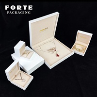 Boîtes à bijoux en similicuir personnalisées FORTE avec logo, emballage de luxe pour colliers, bracelets, bagues de fiançailles