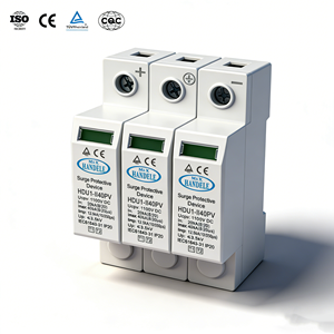 <span class=keywords><strong>Protector</strong></span> Contra Sobretensiones de Energía <span class=keywords><strong>Solar</strong></span> Fotovoltaica Tipo T1/T2 con Certificación CE, SPD de CC Trifásico de 1100V 20KA-40KA 3.5KV HDU1-II40PV - Product Image 1