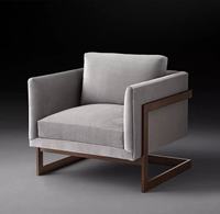 Fauteuil moderne en cuir et tissu personnalisable base en acier inoxydable luxe intérieur meubles de maison salon villa chaise de loisirs