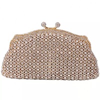Pochette de soirée SOLING en cuir véritable faite à la main, motif diamant métallique ajouré, entièrement ornée de cristaux, sac de soirée transfrontalier