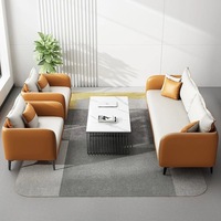 Canapé de bureau moderne et élégant en cuir, 6 places, sectionnel, idéal pour les réunions et le salon – Offre spéciale