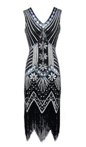 New Women <strong>Plus</strong> <strong>Size</strong> 4xl Sequin Paisley <strong>Flapper</strong> Tassel Glam Party Cocktail Evening <strong>Dresses</strong> - Product Image 4
