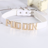 Collier Suicide Squad en cuir avec lettres, ras-de-cou Harley Quinn, chaîne de cou non conventionnelle, fabriqué au Zhejiang