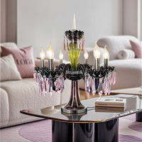 Lampe de table colorée au design moderne pour villa, salon, restaurant, décoration en cristal, lampadaire