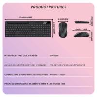 Teclado y ratón inalámbricos para ordenador, Combo ergonómico de 2,4G con soporte para tableta y teléfono