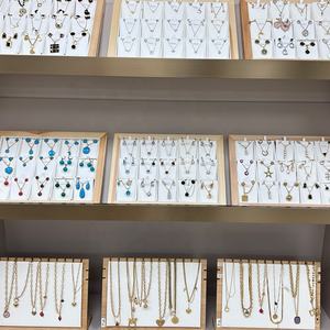 Venta al por Mayor de Joyería de Moda, Juego de Aretes y Collar de Turquesa y Circonio con Baño de Oro de 18K, Juego de Joyería de Acero Inoxidable para Mujeres y Niñas - Product Image 1