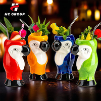 Tasses hawaïennes en céramique en verre perroquet Tiki personnalisées de 25oz grandes tasses en verre Tazz Tiki pour bar extérieur gonflable